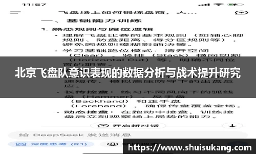 北京飞盘队意识表现的数据分析与战术提升研究